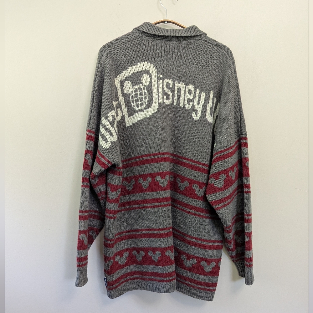 Disney Parks Holiday Mickey Spirit Jersey Knit Sweater Jacket Cardigan